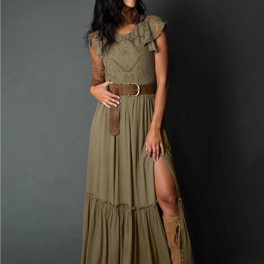 Joyfolie MACIENNE Lace Maxi Dress Small - Picture 2 of 7